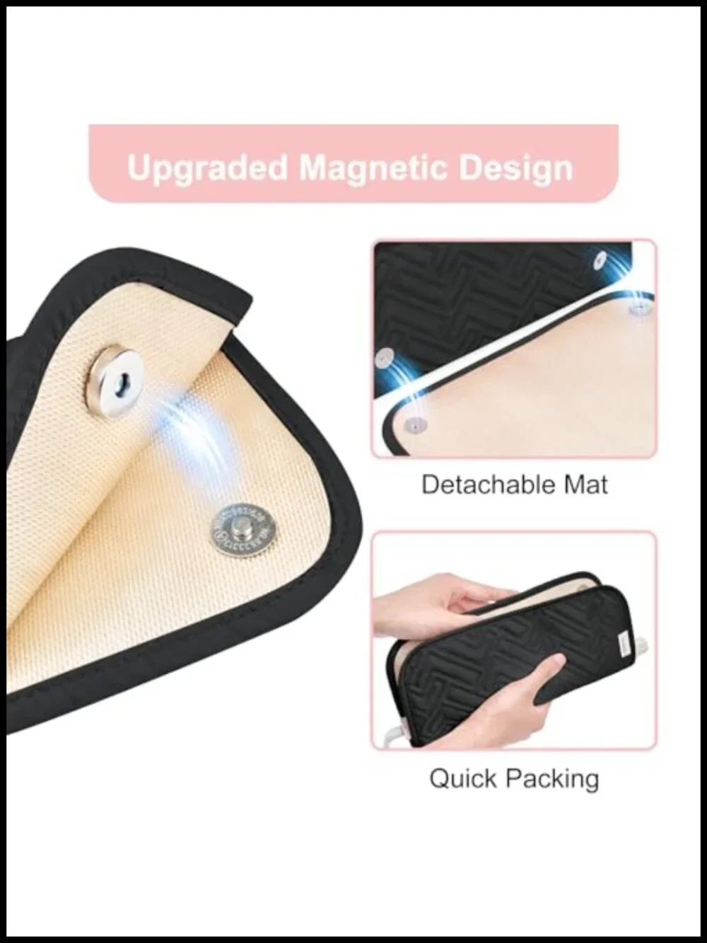 Heat Resistant Hair Tools Travel Bag with Mat for Straightener, Curling Iron,